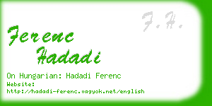 ferenc hadadi business card